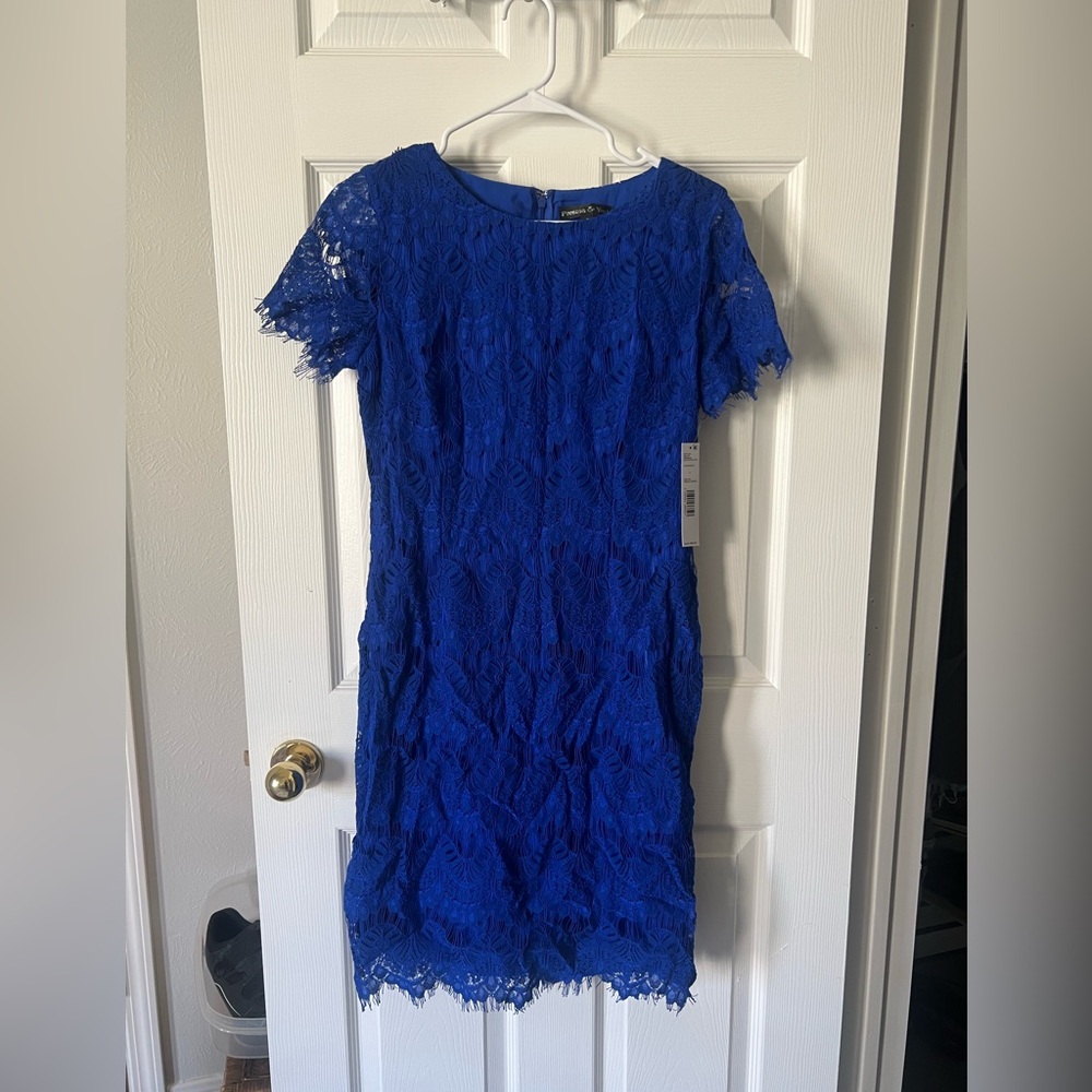 Preston & York Vibrant Blue Lace Midi Dress